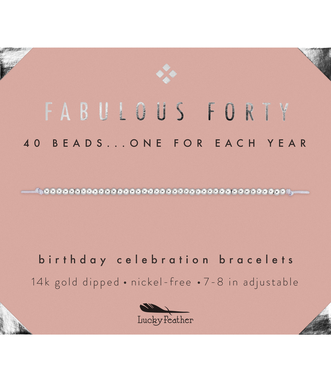 Lucky Feather Milestone Birthday Bracelet - Ages 40-50
