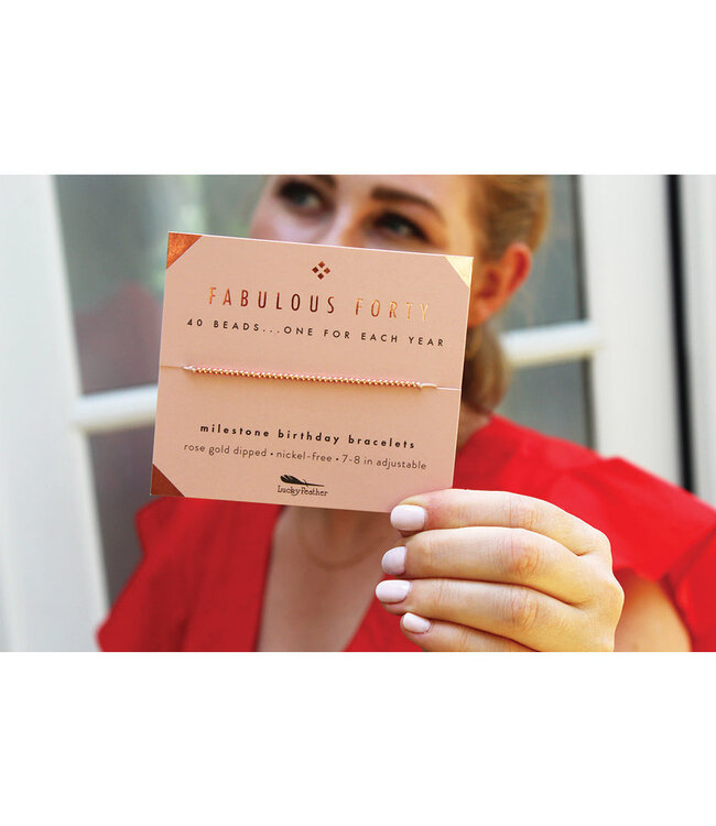 Lucky Feather Milestone Birthday Bracelet - Ages 40-50