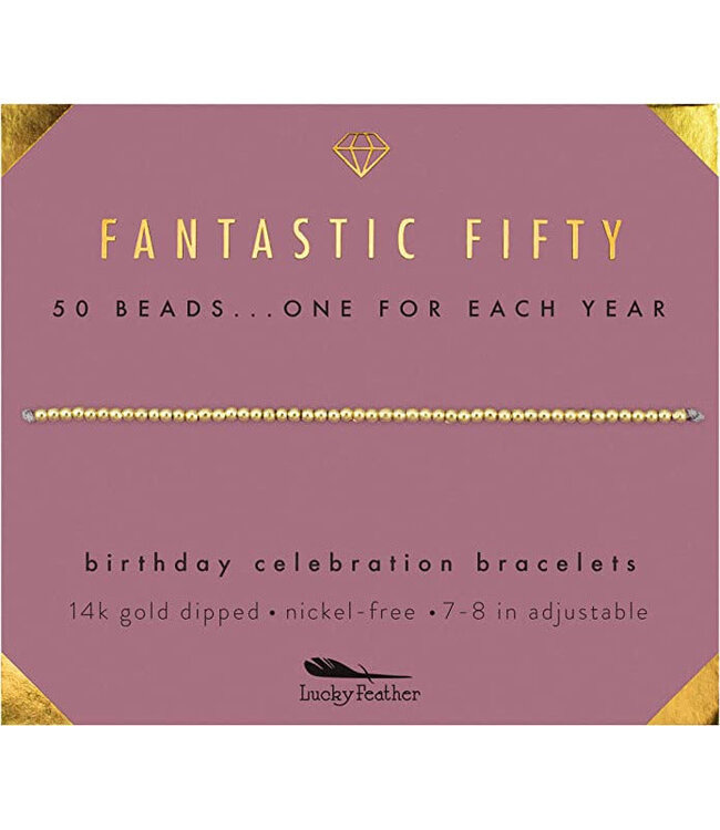 Lucky Feather Milestone Birthday Bracelet - Ages 40-50