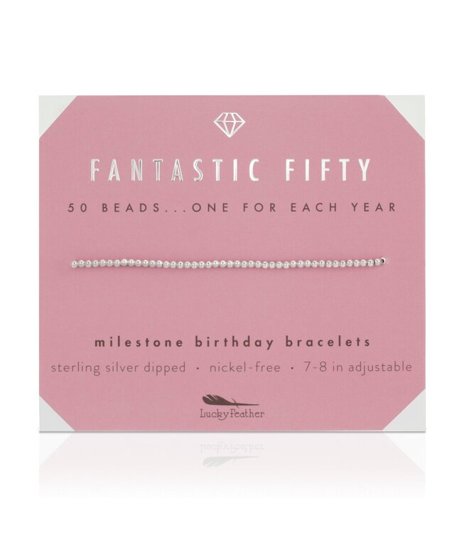 Lucky Feather Milestone Birthday Bracelet - Ages 40-50