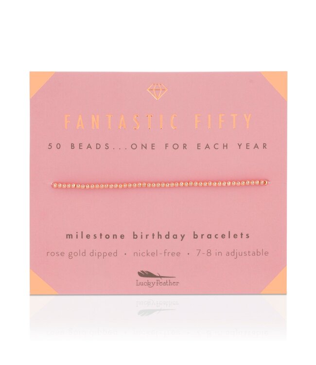 Lucky Feather Milestone Birthday Bracelet - Ages 40-50