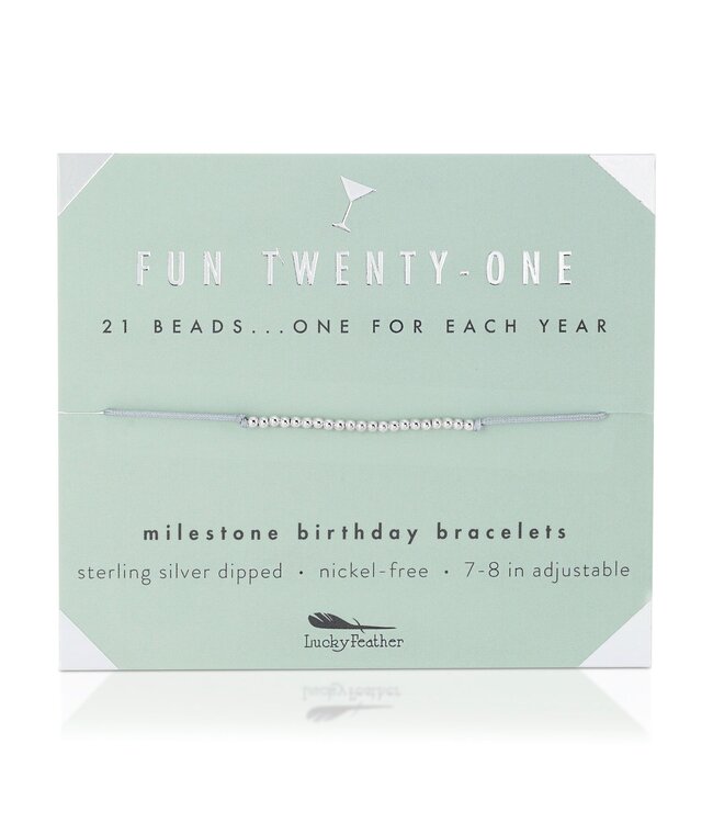 Lucky Feather Milestone Birthday Bracelet - Ages 21-30