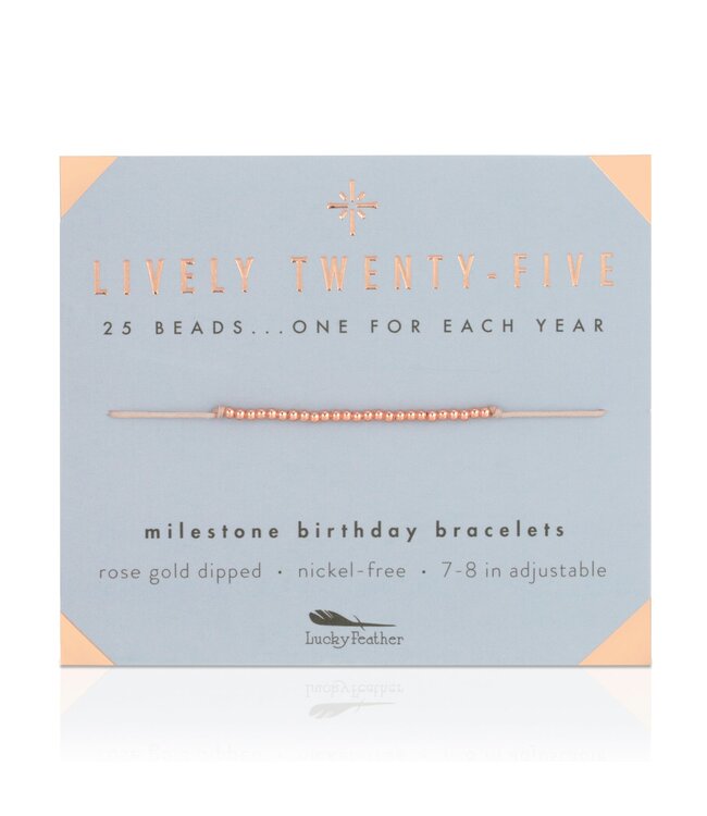 Lucky Feather Milestone Birthday Bracelet - Ages 21-30
