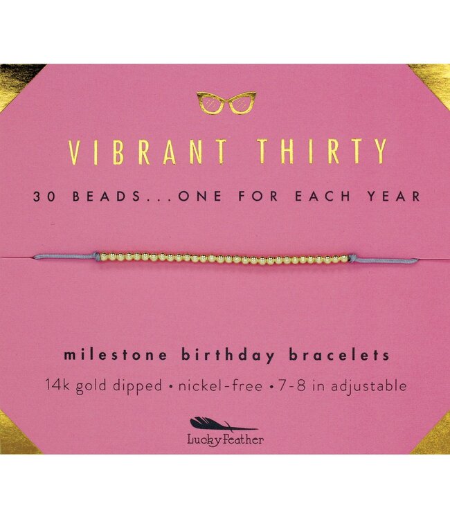 Lucky Feather Milestone Birthday Bracelet - Ages 21-30