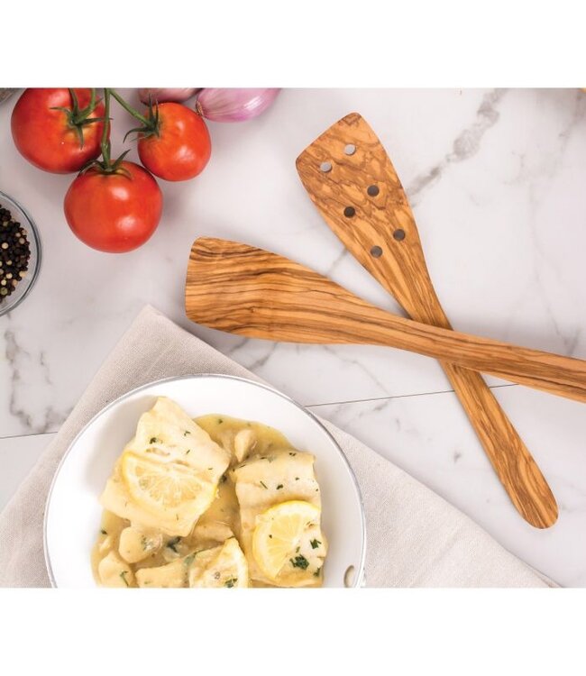 HIC Harold Import Company Eddingtons Italian Olive Wood Spatula, 12in