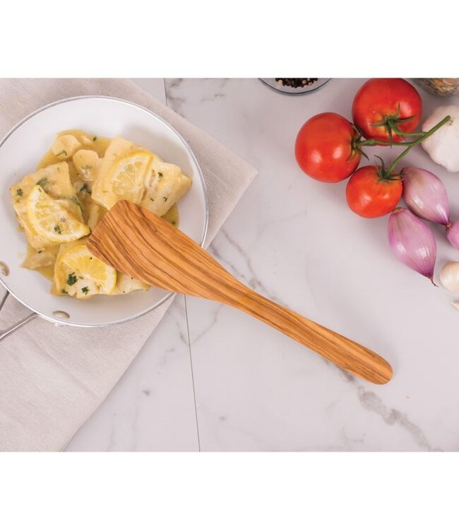 HIC Harold Import Company Eddingtons Italian Olive Wood Spatula, 12in