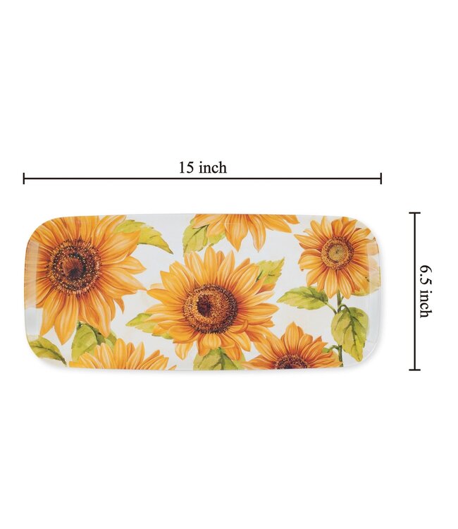 Sunflower 15" Melamine Rectangle Tray