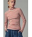 Contrast Seam Turtleneck Knit Top