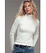 Contrast Seam Turtleneck Knit Top
