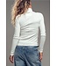 Contrast Seam Turtleneck Knit Top