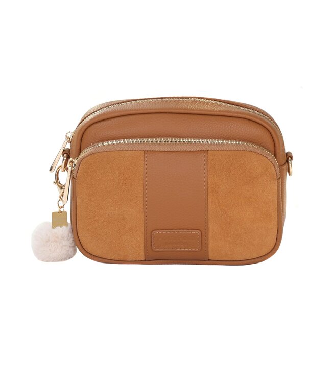 Pom Pom London Original Suede & Leather Bag - Maple