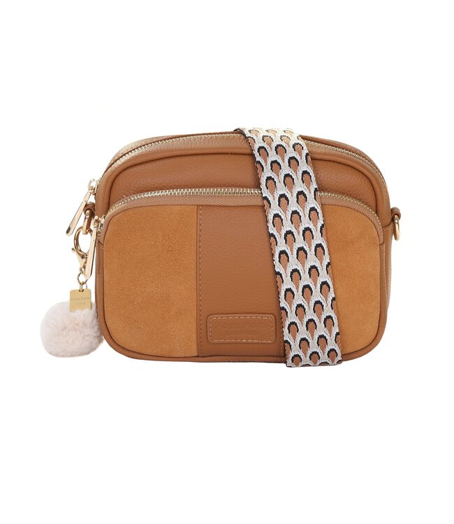 Pom Pom London Original Suede & Leather Bag - Maple