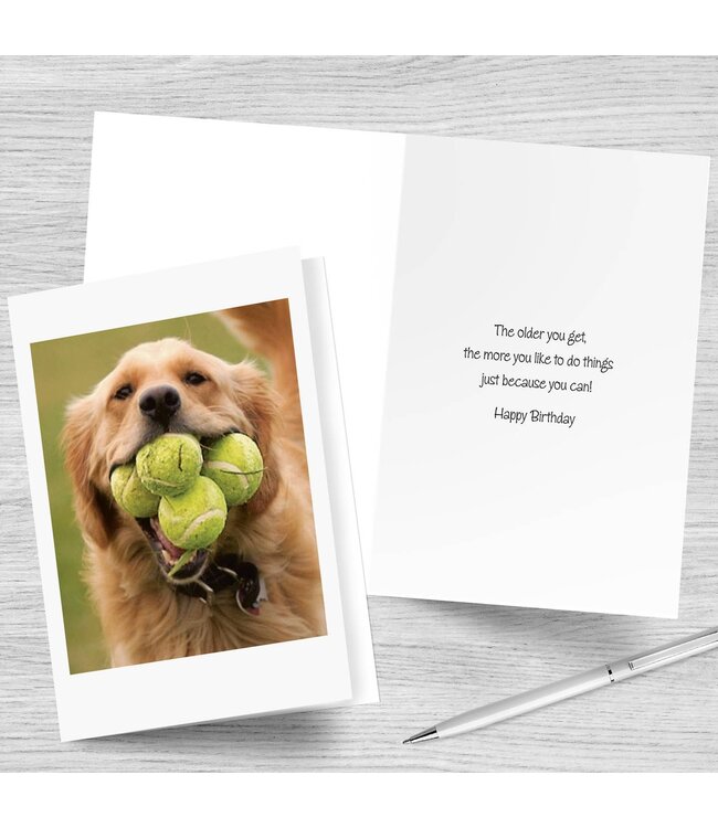 Tennis Dog Happy Birthday Greeting