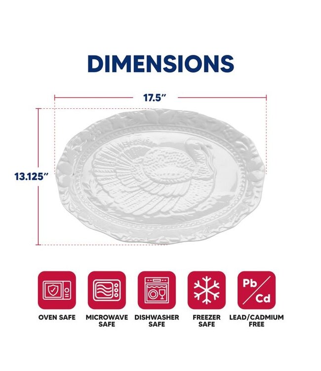 HIC Harold Import Company Turkey Platter - 17.5in