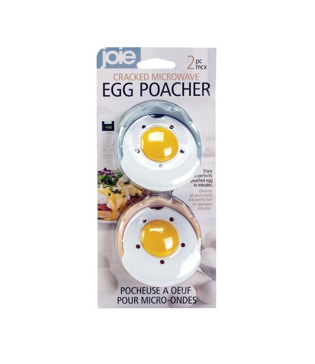 HIC Harold Import Company Joie Cracked Microwavable Egg Poacher, Set of 2