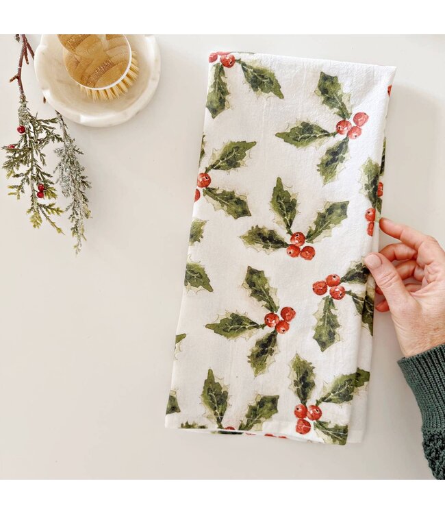 Holly Berry Tea Towel