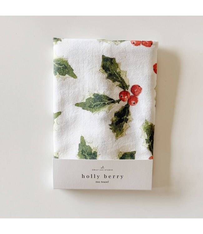 Holly Berry Tea Towel