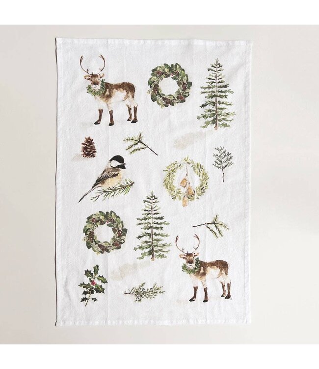 Evergreen Christmas Tea Towel