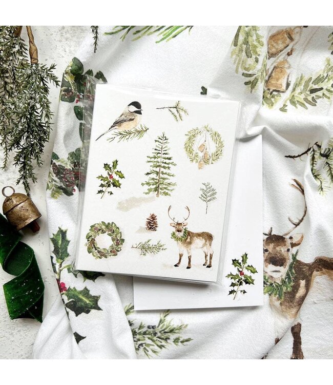 Evergreen Christmas Tea Towel