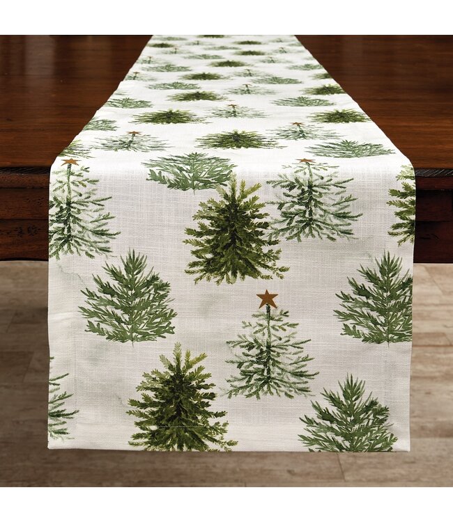 Rustic Christmas Trees Table Runner - 72" L