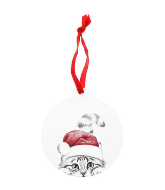 Cat- 4" Ceramic Ornament