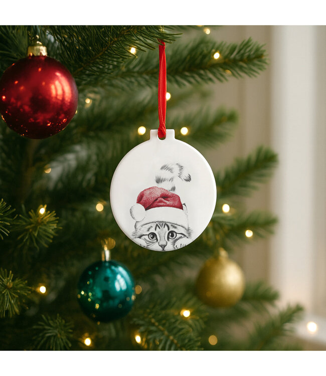 Cat- 4" Ceramic Ornament