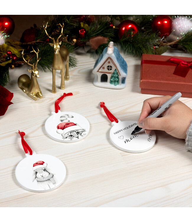 Cat- 4" Ceramic Ornament