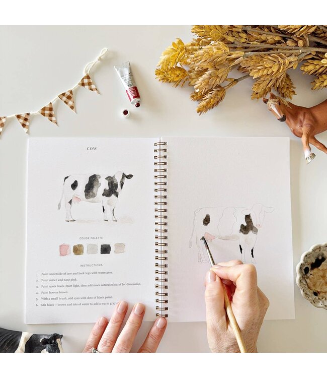 Farm Watercolor Workbook