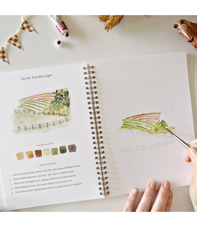 Farm Watercolor Workbook