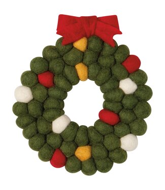 Wreath Christmas Felt Wool Trivet