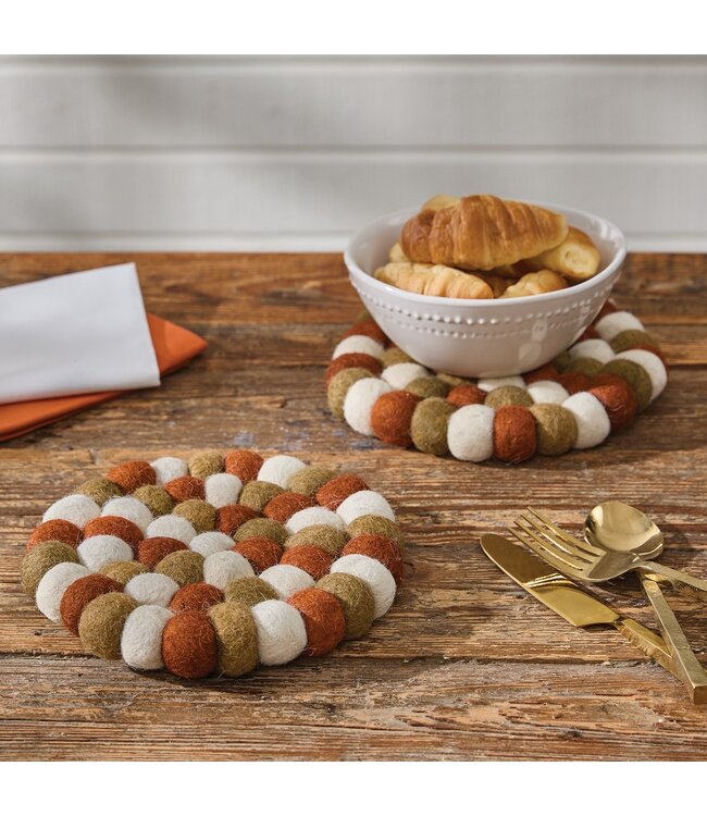 Fall Wool Ball Trivet