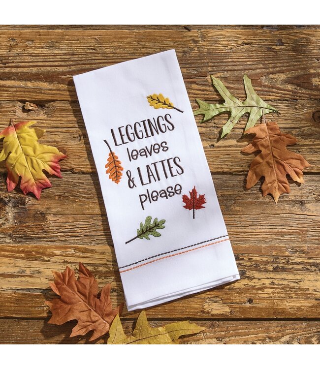 Leaves and Lattes Decorative Dishtowel