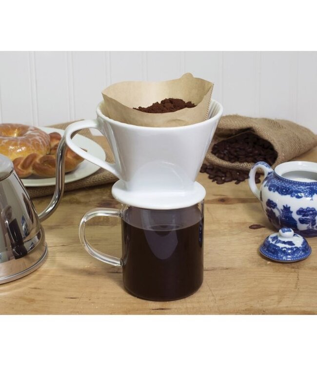 HIC Harold Import Company Fino Fine White Porcelain Filter Cone