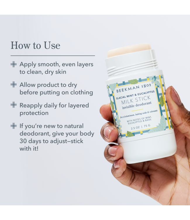 Beekman Glacial Mint + Eucalyptus Milk Stick Deodorant