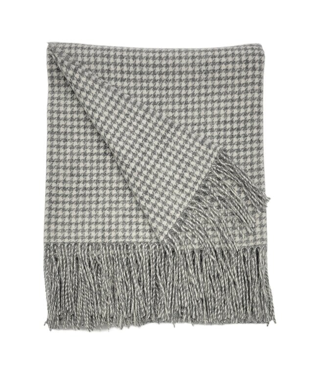 Cashmere Houndstooth Woven Throw