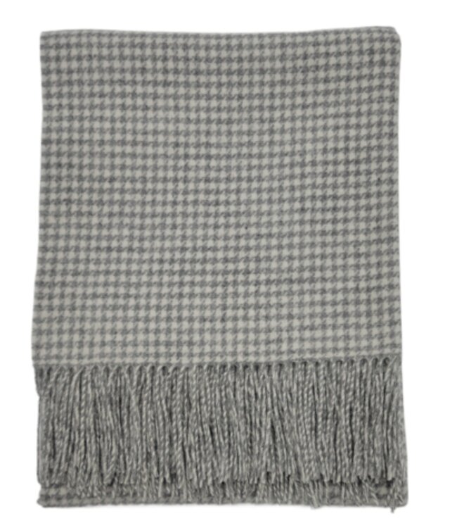 Cashmere Houndstooth Woven Throw