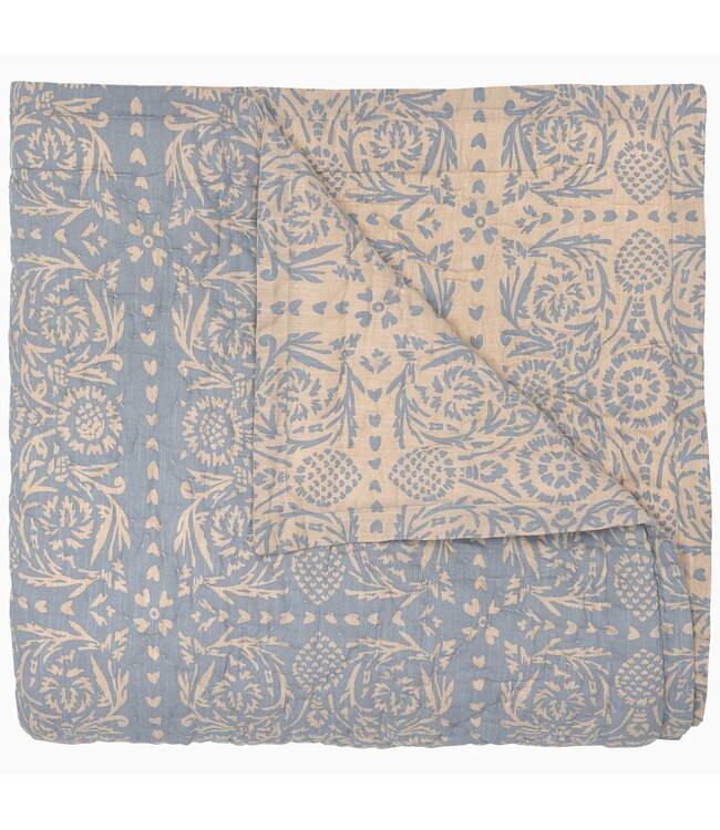 John Robshaw Raisa Slate Woven Quilt - Full / Queen