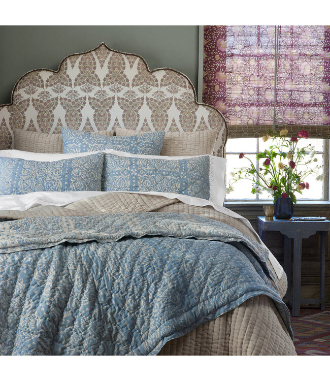 John Robshaw Raisa Slate Woven Quilt - Full / Queen