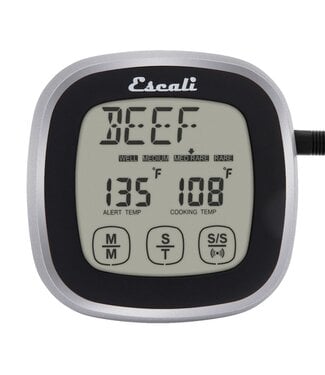 Escali Touch Screen Thermometer and Timer - Black