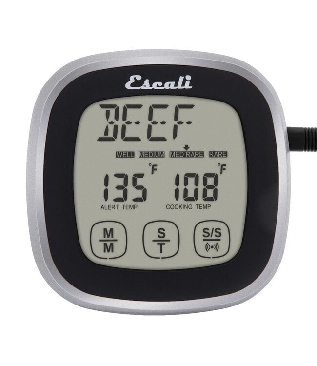 Escali Touch Screen Thermometer and Timer - Black