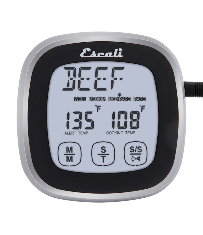 Escali Touch Screen Thermometer and Timer - Black