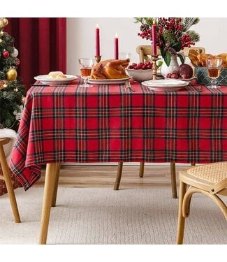 Red Classic Tartan Festive Tablecloth