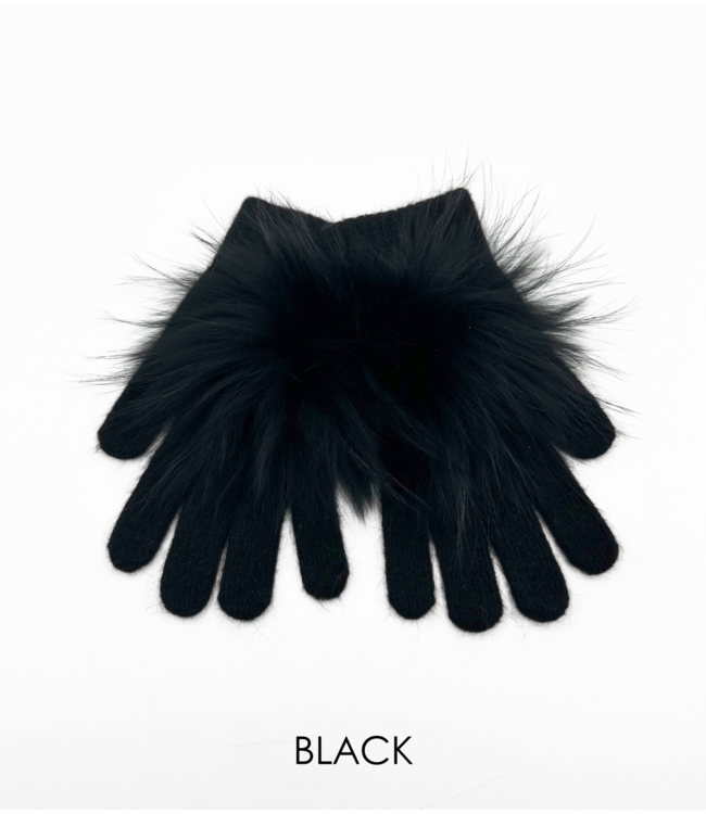Linda Richards Angora Pom Pom Gloves