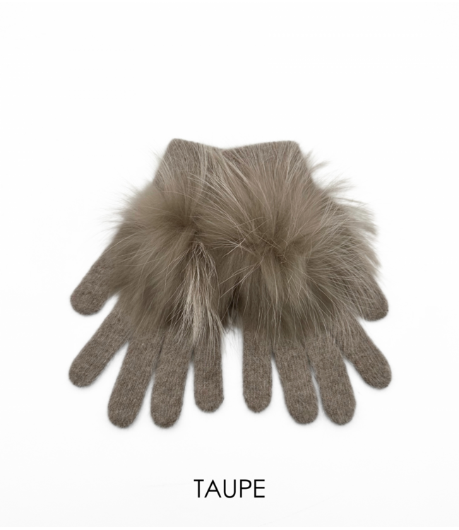 Linda Richards Angora Pom Pom Gloves