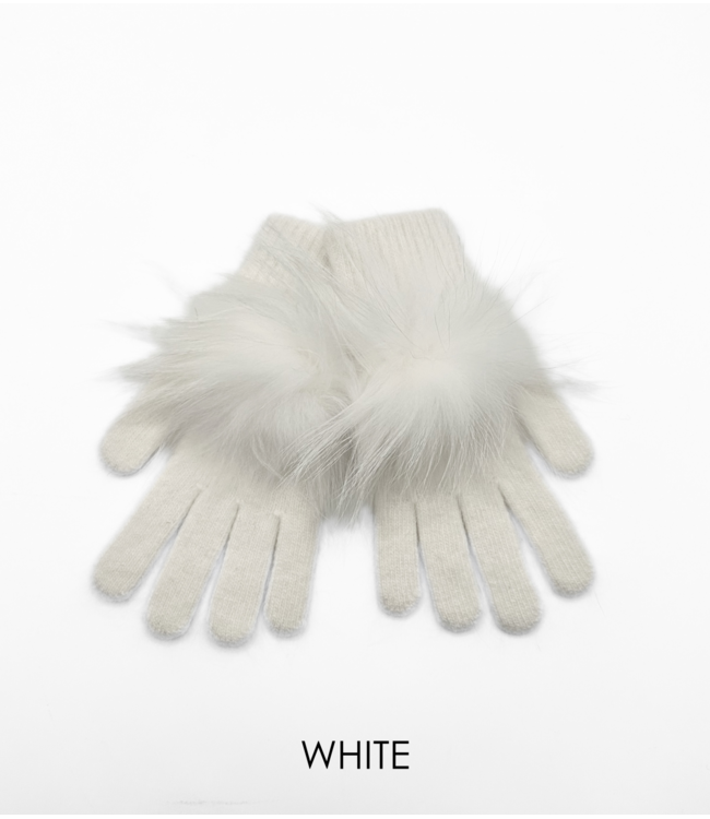Linda Richards Angora Pom Pom Gloves