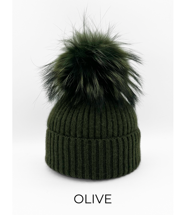 Linda Richards Angora Pom Pom Hat