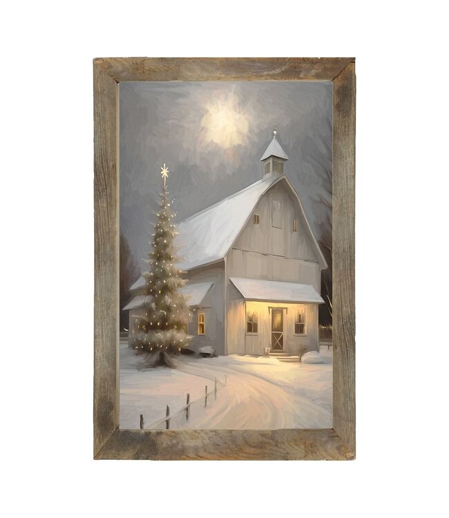 Christmas Night Farm - Vertical