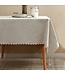 Natural Scalloped Border Wrinkle-Free Tablecloth - 56"x88"