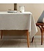 Natural Scalloped Border Wrinkle-Free Tablecloth - 56"x88"
