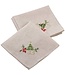 Embroidered Holiday Design Linen Blend 20" Dinner Napkin